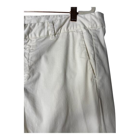 Nili Lotan East Hampton Pants Slim Leg Cropped Low Rise Raw Hem Eggshell Size 10 - Picture 7 of 15